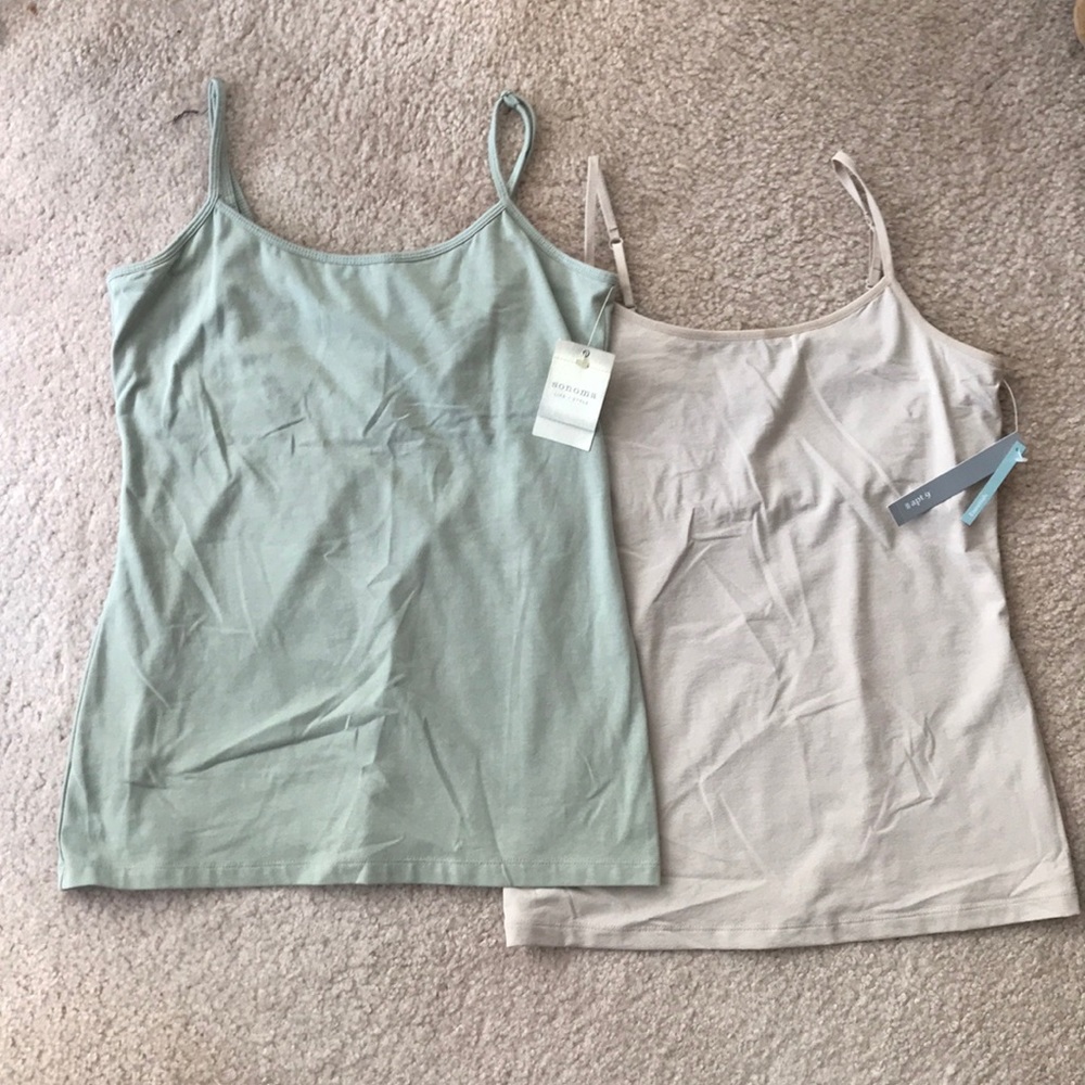 Set of 2! NWT Sage green and khaki tank tops